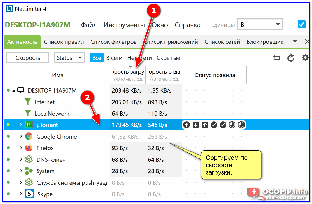 Почему utorrent медленно качает