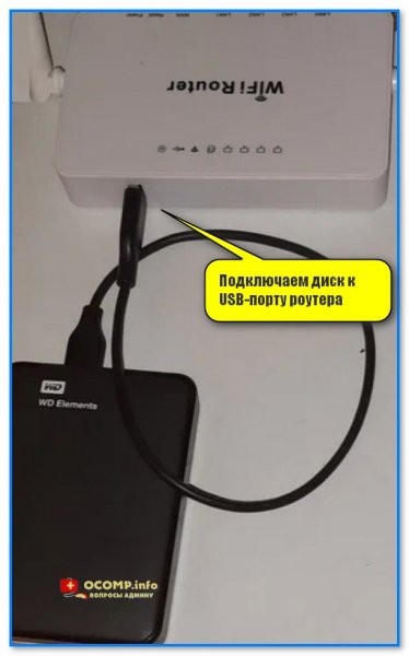 Подключаем внешний накопитель к USB-порту Wi-Fi роутера (делаем диск общим для домашних устройств + используем встроенный торрент-клиент)