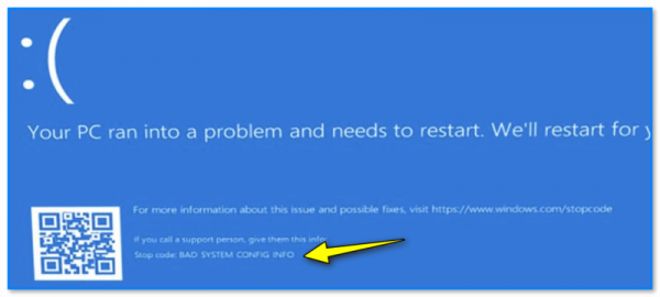 Ошибка кода остановки: «ПЛОХАЯ ИНФОРМАЦИЯ О КОНФИГУРАЦИИ СИСТЕМЫ» на синем фоне в Windows 10/11. Как я могу это исправить?